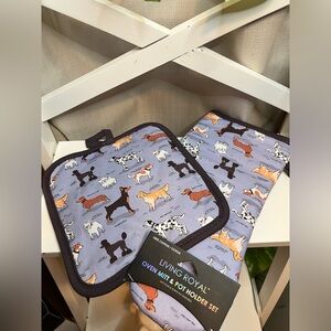 NEW Matching Dog Print Oven Mitt and pot holder.